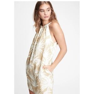 GAP  New With tags Beige and White Leaf Print Dress